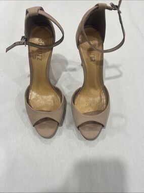 SCHUTZ Blush Nude Open-Toe Ankle-Strap Heels